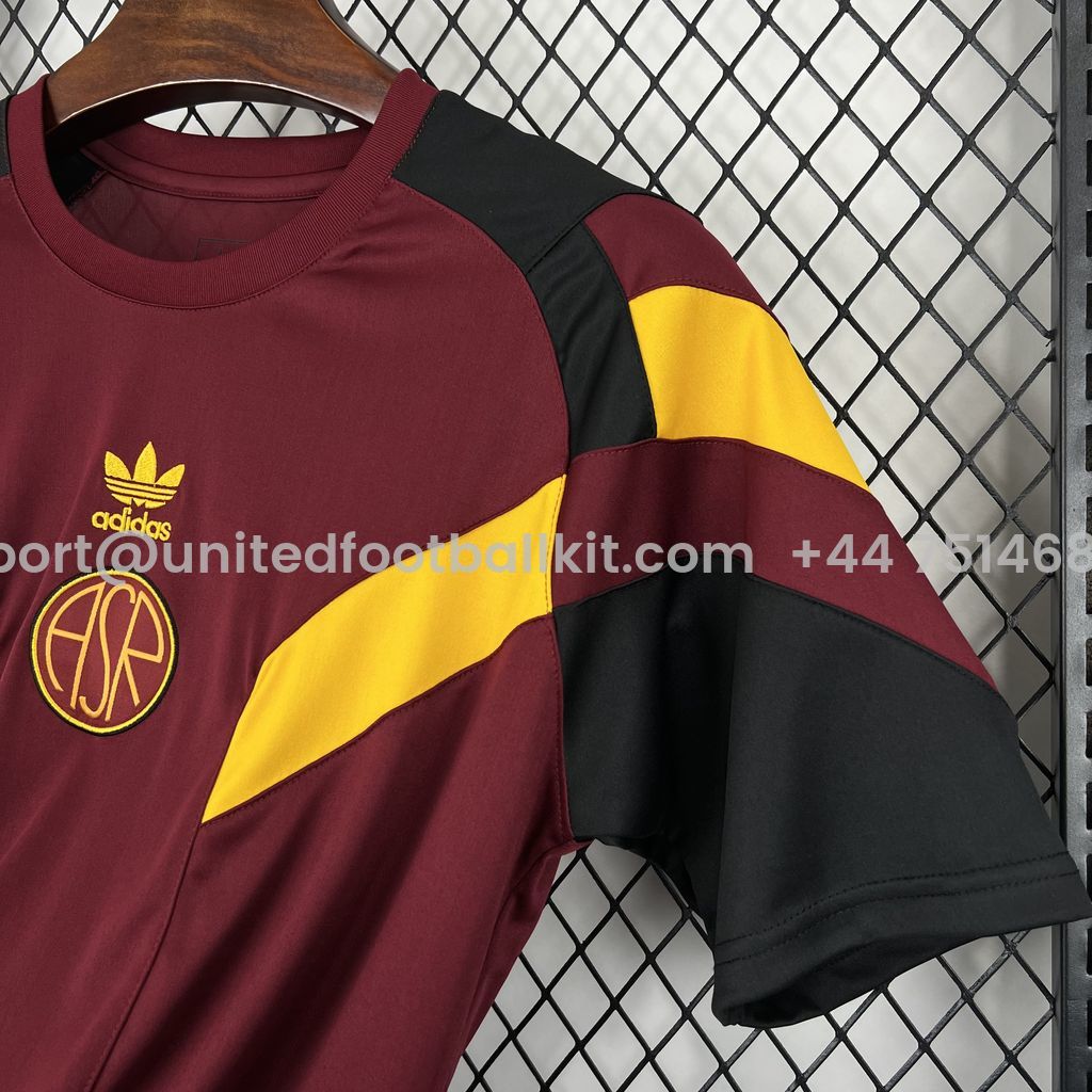 Unitedfootballkit.com | AS Roma 24-25 Originals LFSTLR T-Shirt - Deep Red -Customize Name, Number and Patch | Worldwide Shipping