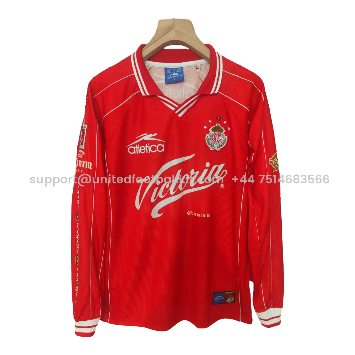 Unitedfootballkit.com | Retro Toluca 1999-00 Home Long Sleeves Jersey -Customize Name, Number and Patch | Worldwide Shipping