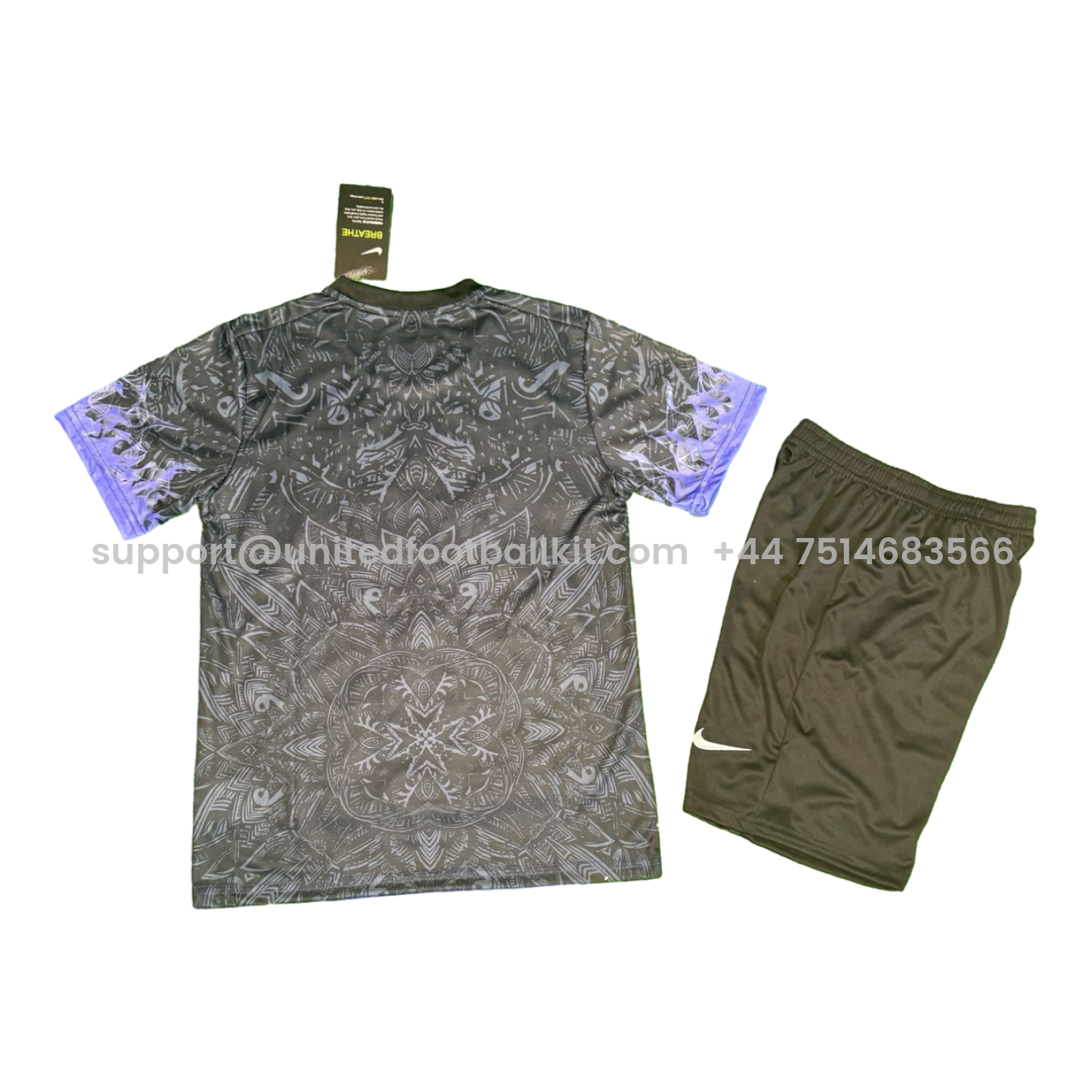 Unitedfootballkit.com | Barcelona 25-26 Purple Bird Black Special Kids Kit -Customize Name, Number and Patch | Worldwide Shipping