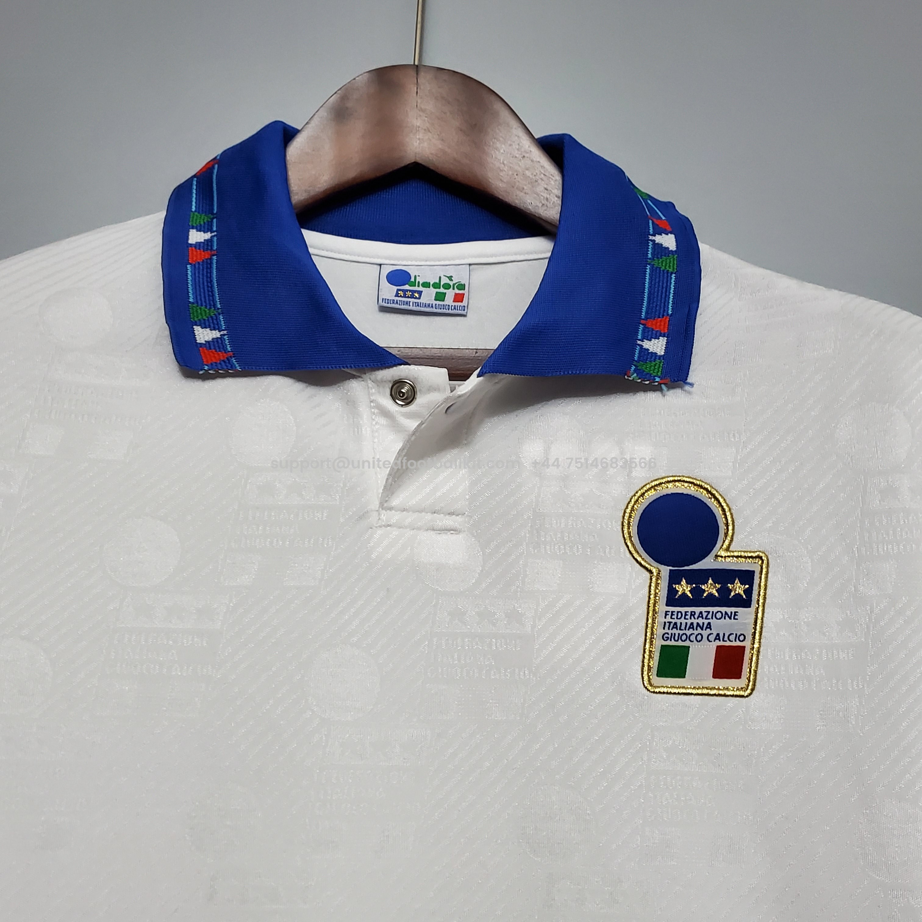Unitedfootballkit.com | Retro Italy 1994 Away Stadium Jersey -Customize Name, Number and Patch | Worldwide Shipping