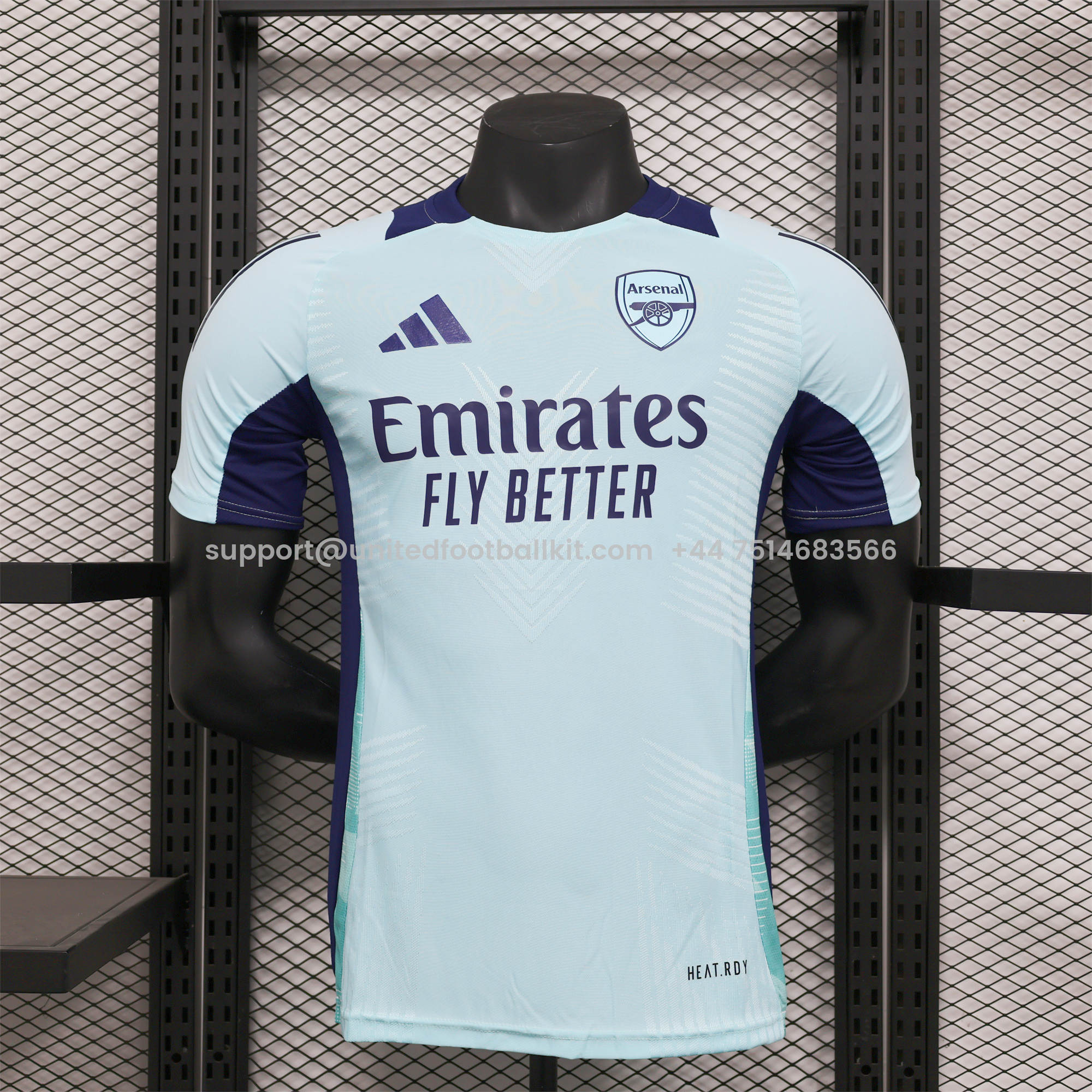 Unitedfootballkit.com | Arsenal 24-25 Pre-Match Training Jersey - Player Version -Customize Name, Number and Patch | Worldwide Shipping