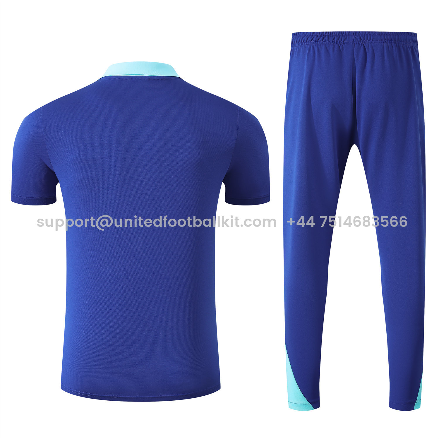 Unitedfootballkit.com | Brazil 25-26 POLO Short-Sleeve Training Set - Blue Top and Pants -Customize Name, Number and Patch | Worldwide Shipping