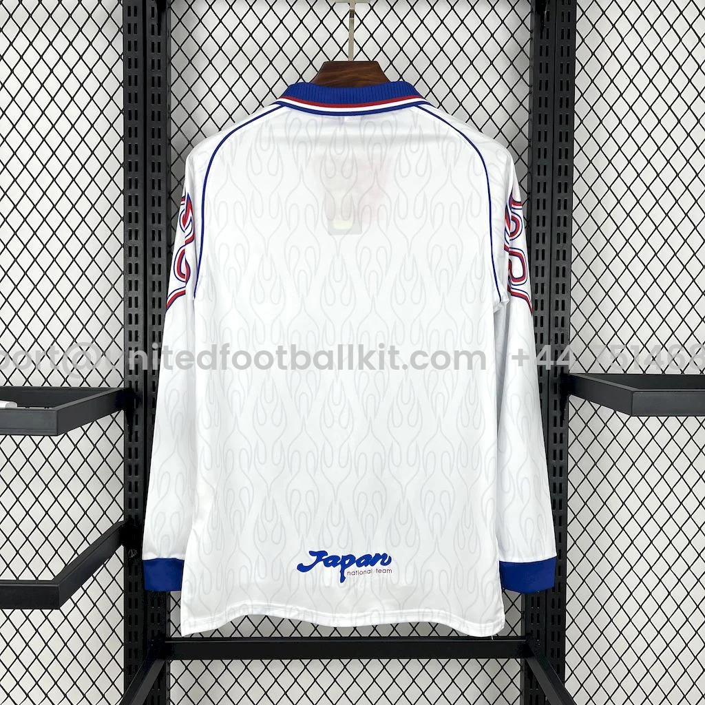 Unitedfootballkit.com | Retro Japan 1998 Away Long Sleeves Jersey -Customize Name, Number and Patch | Worldwide Shipping