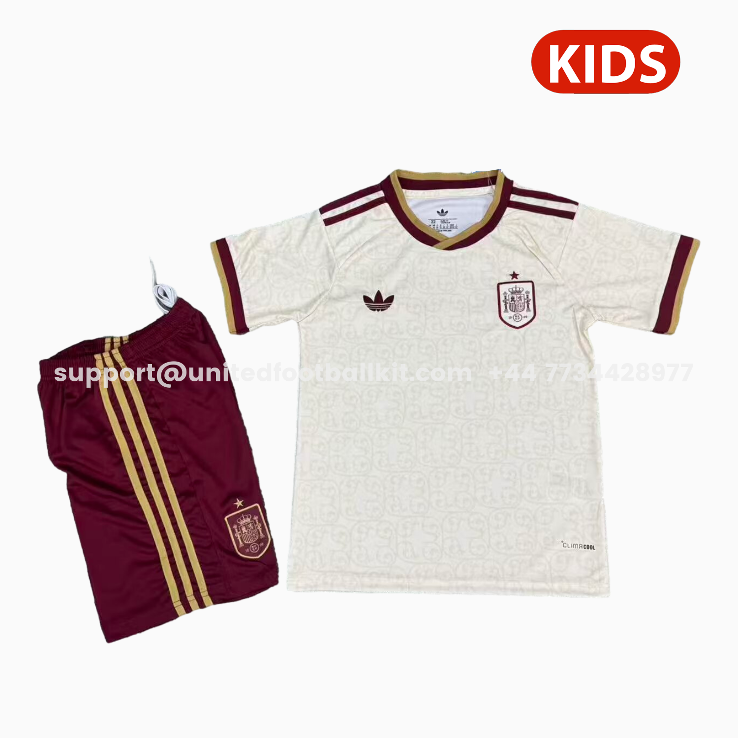 Unitedfootballkit.com | Spain 2026 Away Kids Kit -Customize Name, Number and Patch | Worldwide Shipping