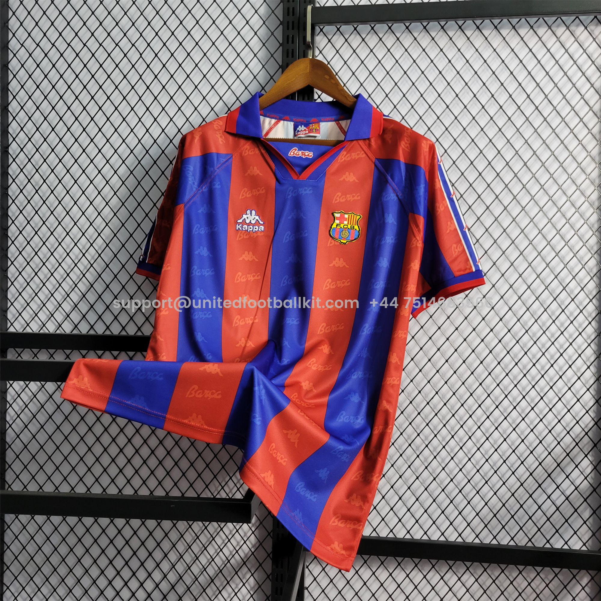 Unitedfootballkit.com | Retro Barcelona 96-97 Home Stadium Jersey -Customize Name, Number and Patch | Worldwide Shipping