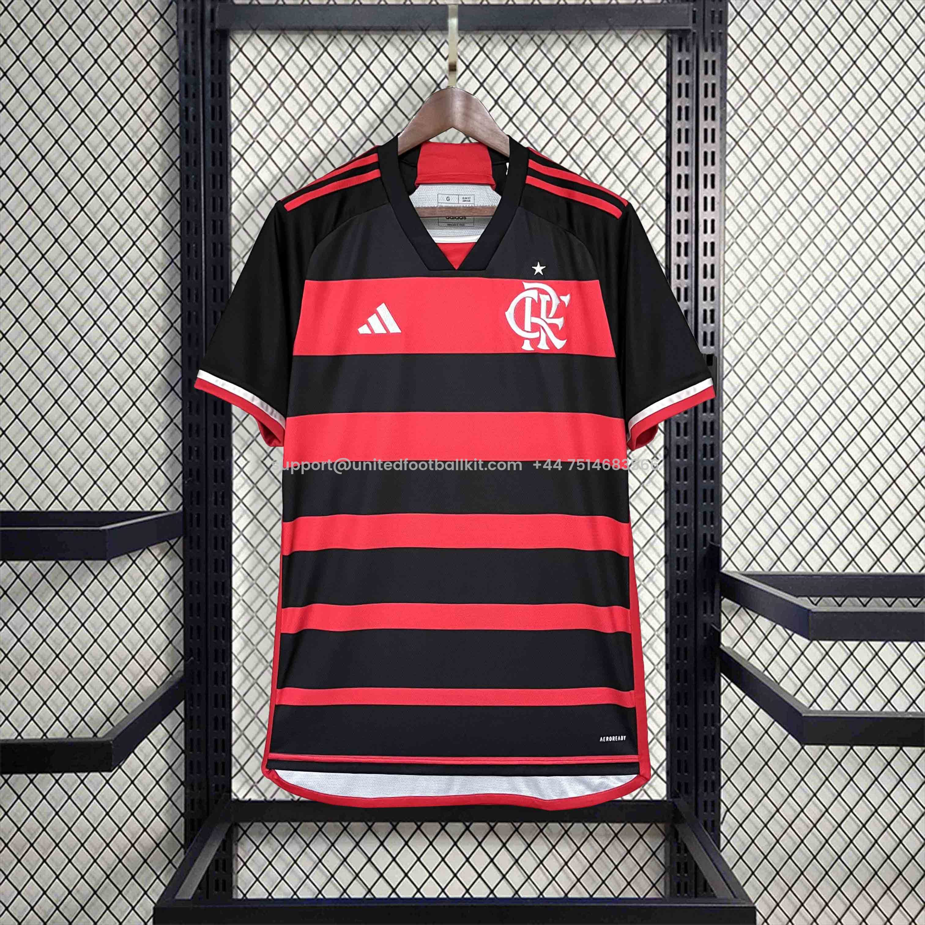 Unitedfootballkit.com | Flamengo 24-25 Home Stadium Jersey - Fans Version -Customize Name, Number and Patch | Worldwide Shipping