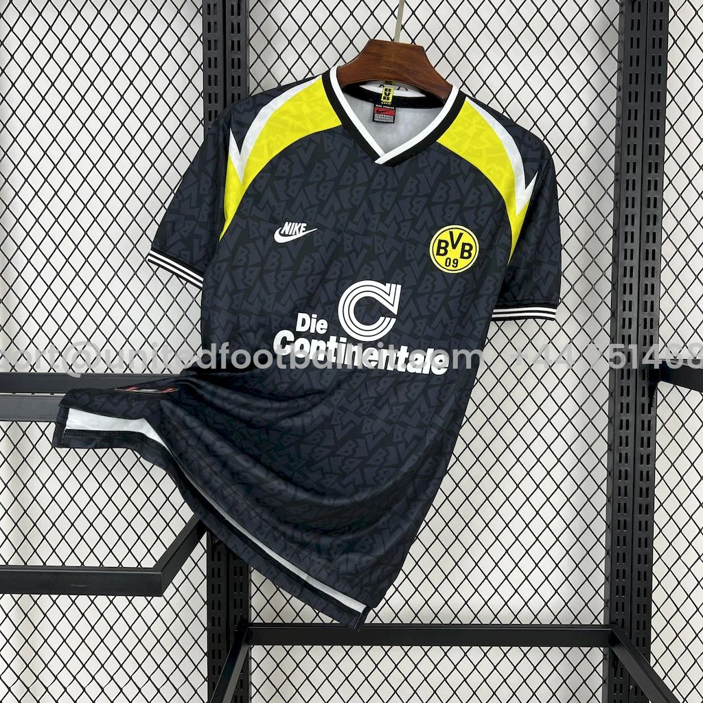 Unitedfootballkit.com | Retro Dortmund 1995-96 Away Jersey -Customize Name, Number and Patch | Worldwide Shipping