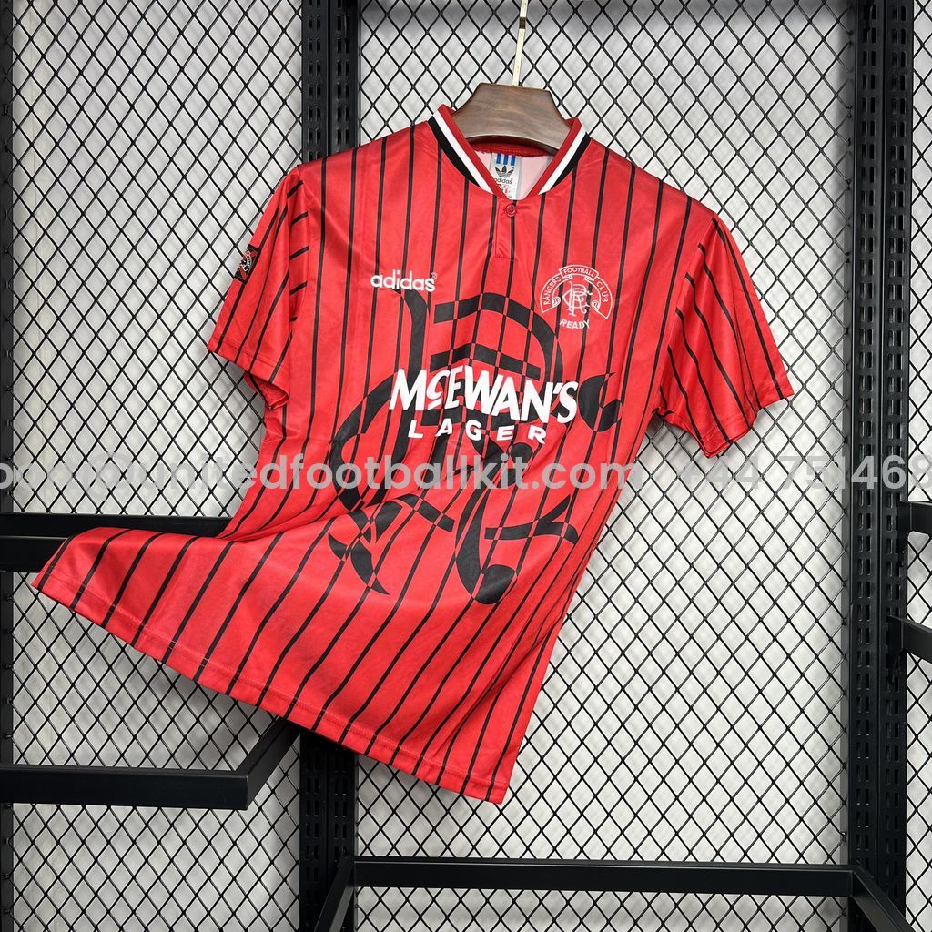 Unitedfootballkit.com | Retro Glasgow Rangers 1994-95 Away Jersey -Customize Name, Number and Patch | Worldwide Shipping