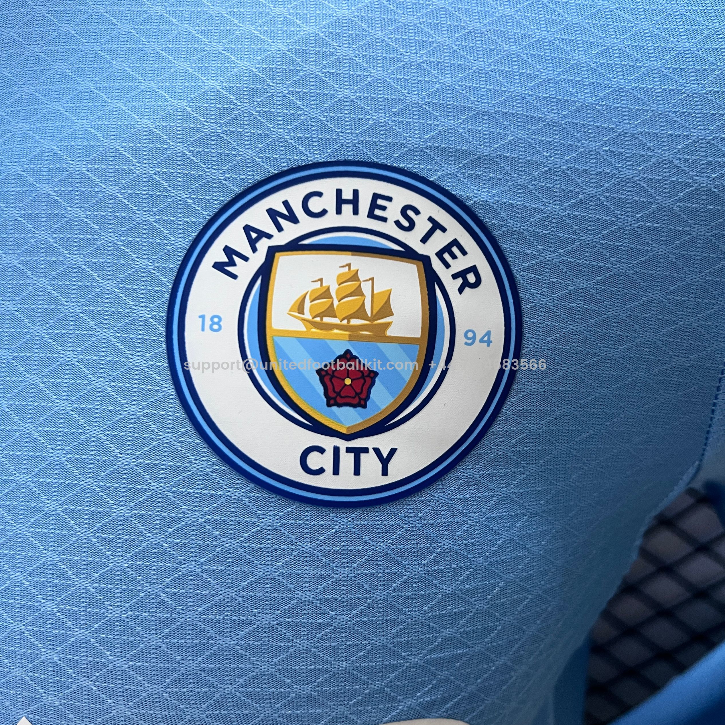 Unitedfootballkit.com | Manchester City 24-25 Home Long Sleeve Jersey - Player Version -Customize Name, Number and Patch | Worldwide Shipping