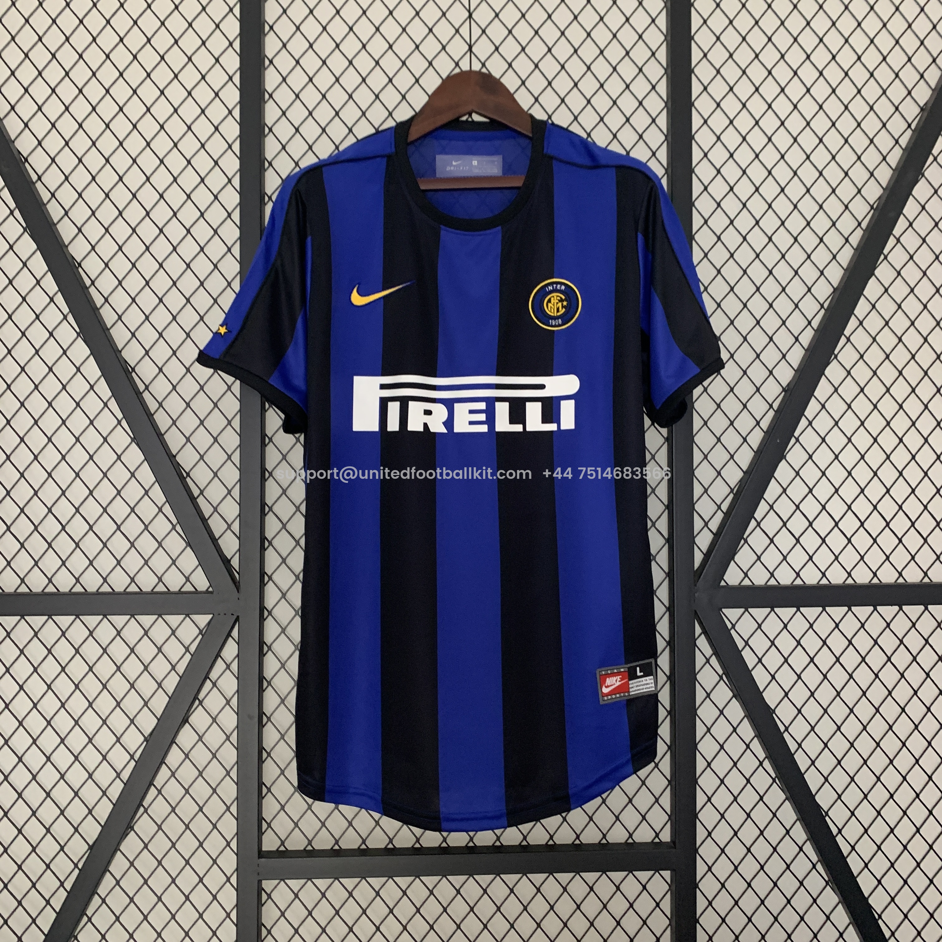 Unitedfootballkit.com | Retro Inter Milan 1999-00 Home Stadium Jersey -Customize Name, Number and Patch | Worldwide Shipping