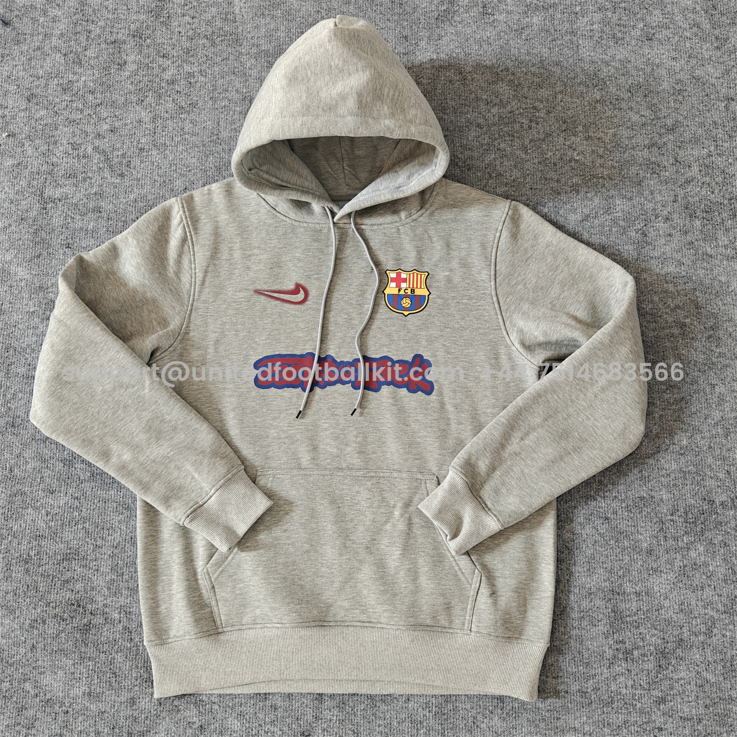 Unitedfootballkit.com | Barcelona x Travis Scott Team Logo On Both Sides Unisex Pullover Hoodie -Customize Name, Number and Patch | Worldwide Shipping