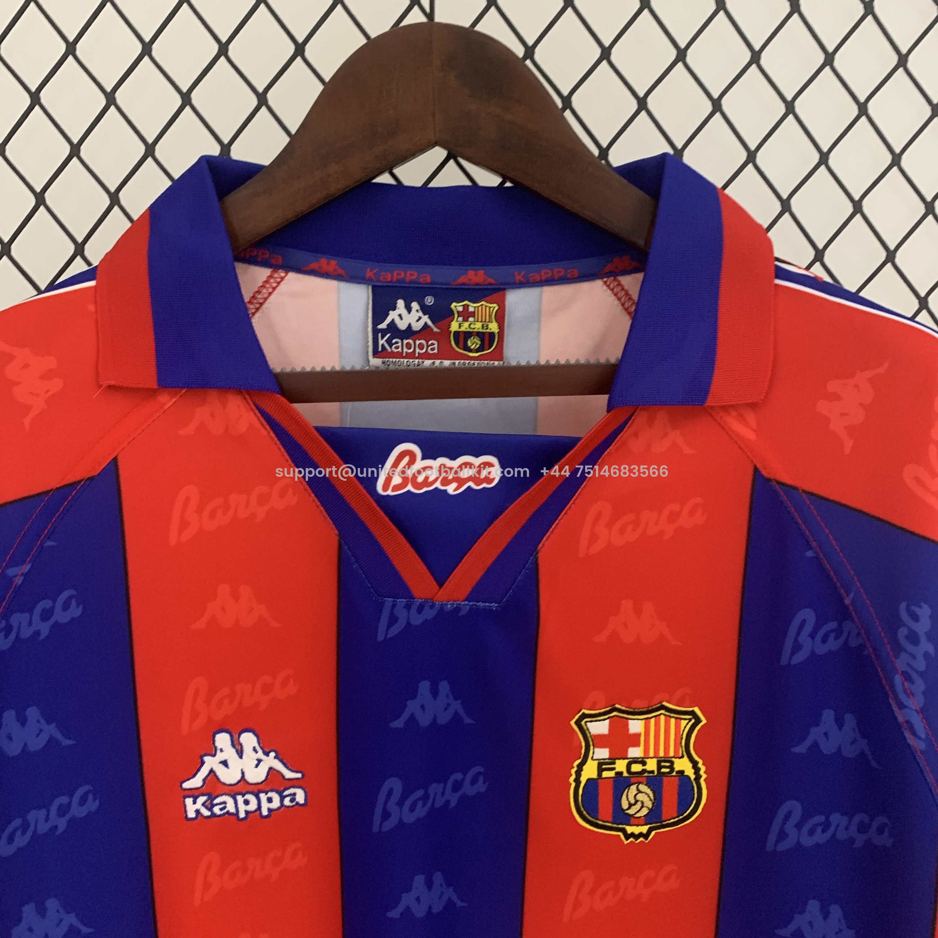 Unitedfootballkit.com | Retro Barcelona 96-97 Home Stadium Long Sleeve Jersey -Customize Name, Number and Patch | Worldwide Shipping