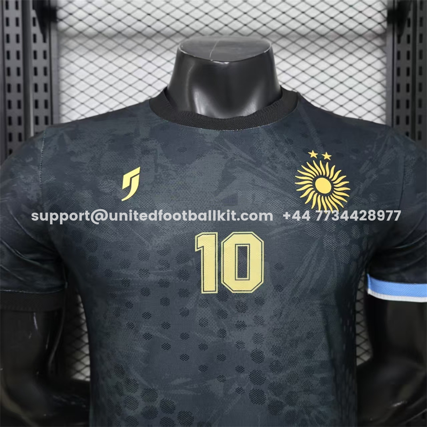 Unitedfootballkit.com | Argentina 2026 Black Maradona Special Kit - Player Version -Customize Name, Number and Patch | Worldwide Shipping