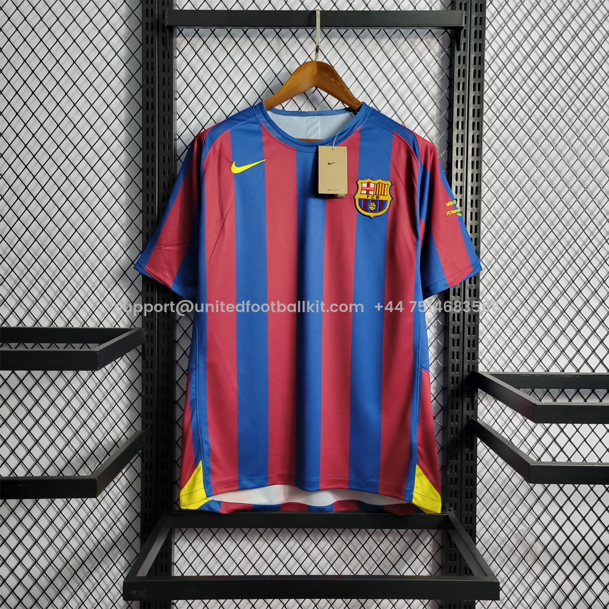 Unitedfootballkit.com | Retro Barcelona 05-06 Home Stadium Jersey - UEFA Champions League Final -Customize Name, Number and Patch | Worldwide Shipping