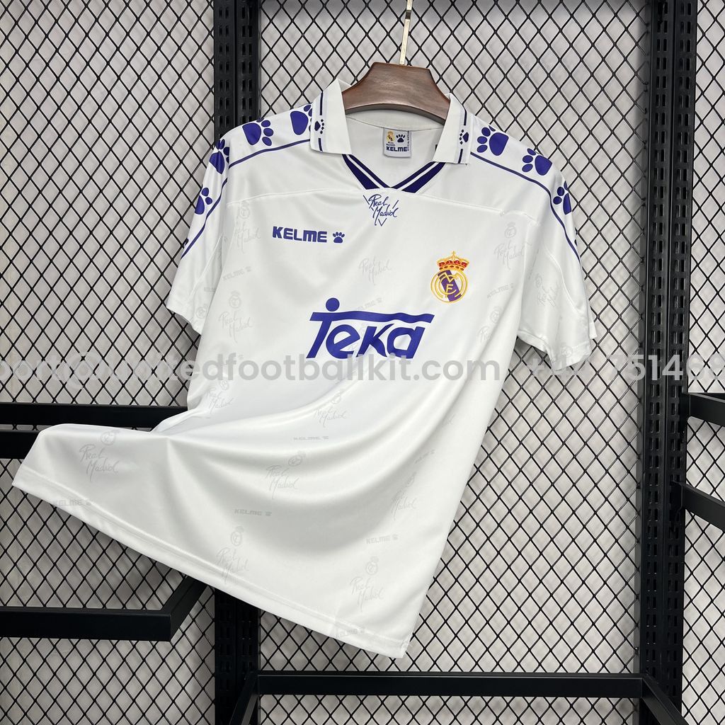 Unitedfootballkit.com | Retro Real Madrid 1994-96 Home Jersey -Customize Name, Number and Patch | Worldwide Shipping