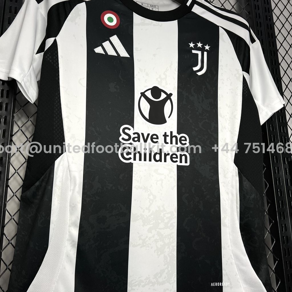 Unitedfootballkit.com | Juventus 24-25 Home Stadium Jersey With Chest Patch - Fans Version -Customize Name, Number and Patch | Worldwide Shipping