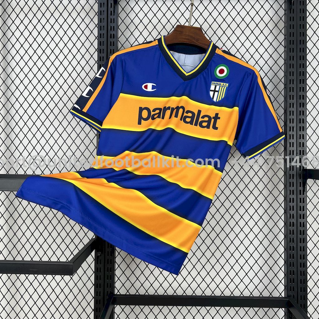 Unitedfootballkit.com | Retro Parma 2002-03 Home Jersey - Fans Version -Customize Name, Number and Patch | Worldwide Shipping