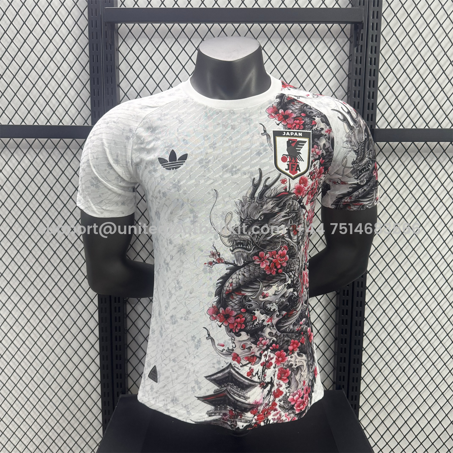 Unitedfootballkit.com | Japan 25-26 Black Dragon And Flowers White Special Jersey - Player Version -Customize Name, Number and Patch | Worldwide Shipping
