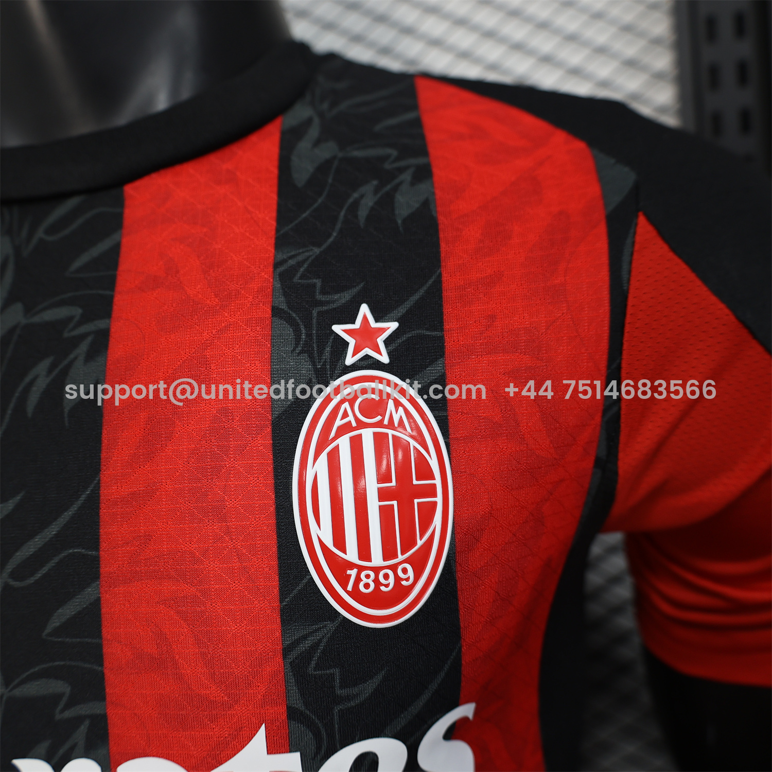 Unitedfootballkit.com | AC Milan 25-26 Home Jersey - Player Version -Customize Name, Number and Patch | Worldwide Shipping