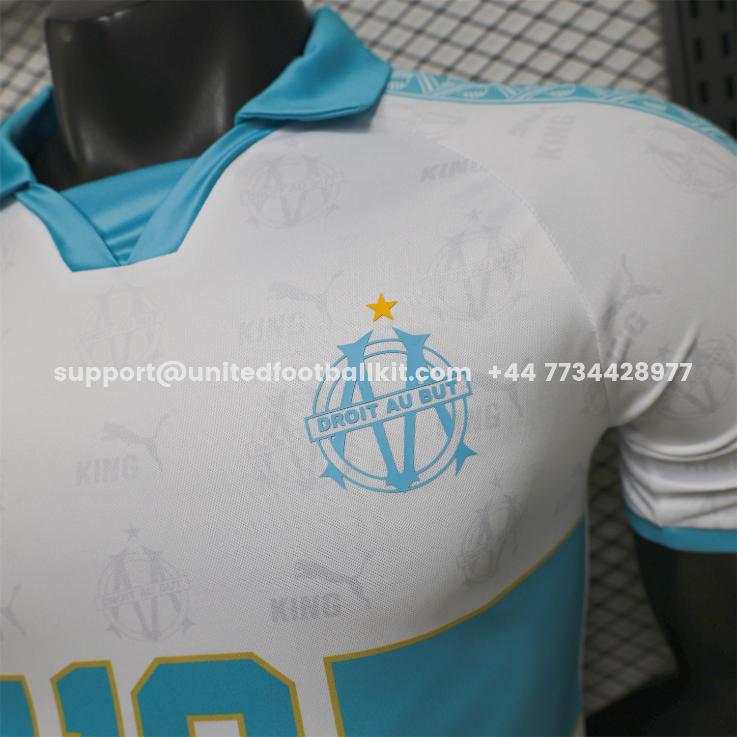 Unitedfootballkit.com | Marseille 25-26 Retro Style White Jersey -Player Version -Customize Name, Number and Patch | Worldwide Shipping