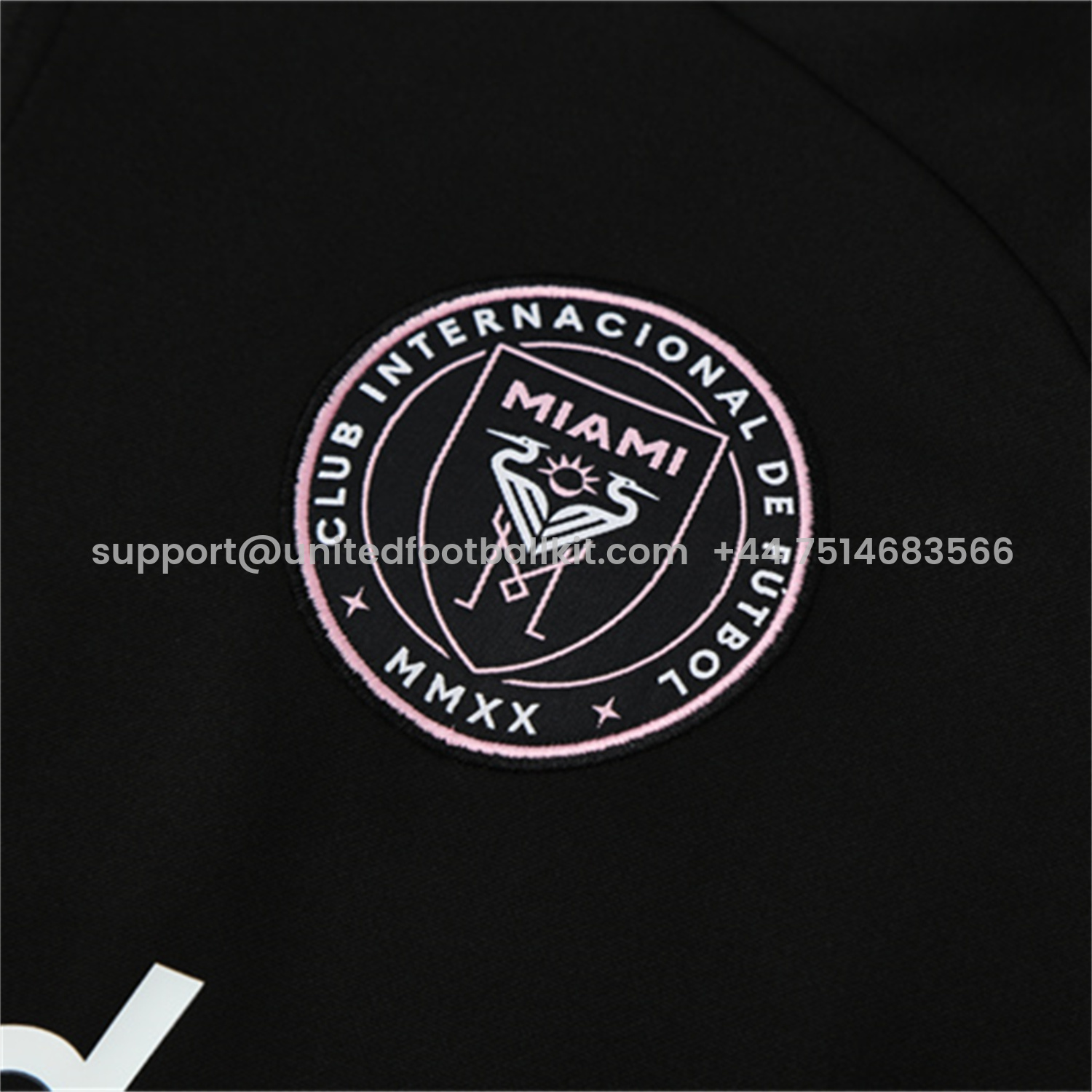Unitedfootballkit.com | INT M.A.M 25-26 Kid Long Sleeves Training Set - Black Top & Black Pants -Customize Name, Number and Patch | Worldwide Shipping