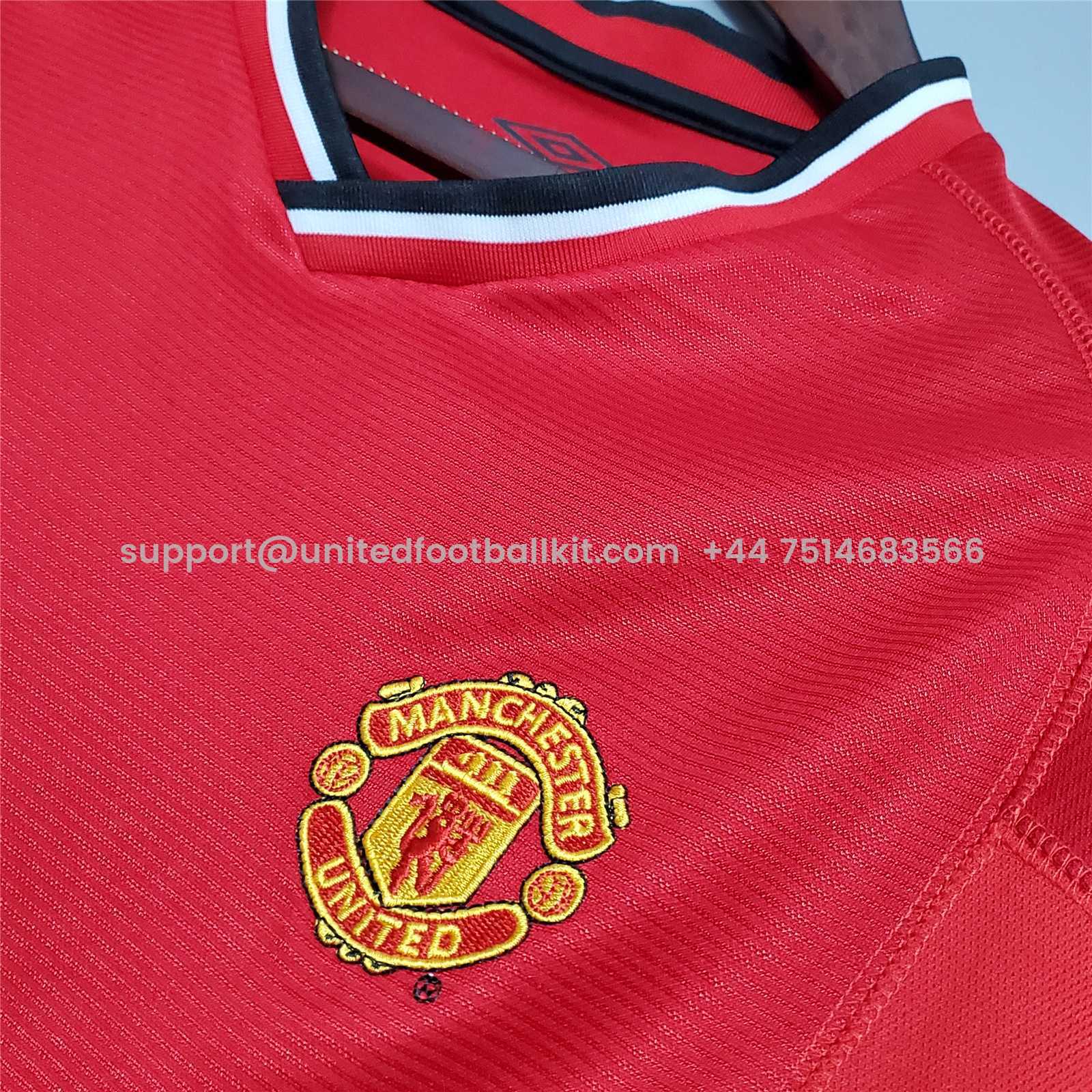 Unitedfootballkit.com | Retro Manchester United 00-02 Home Jersey -Customize Name, Number and Patch | Worldwide Shipping