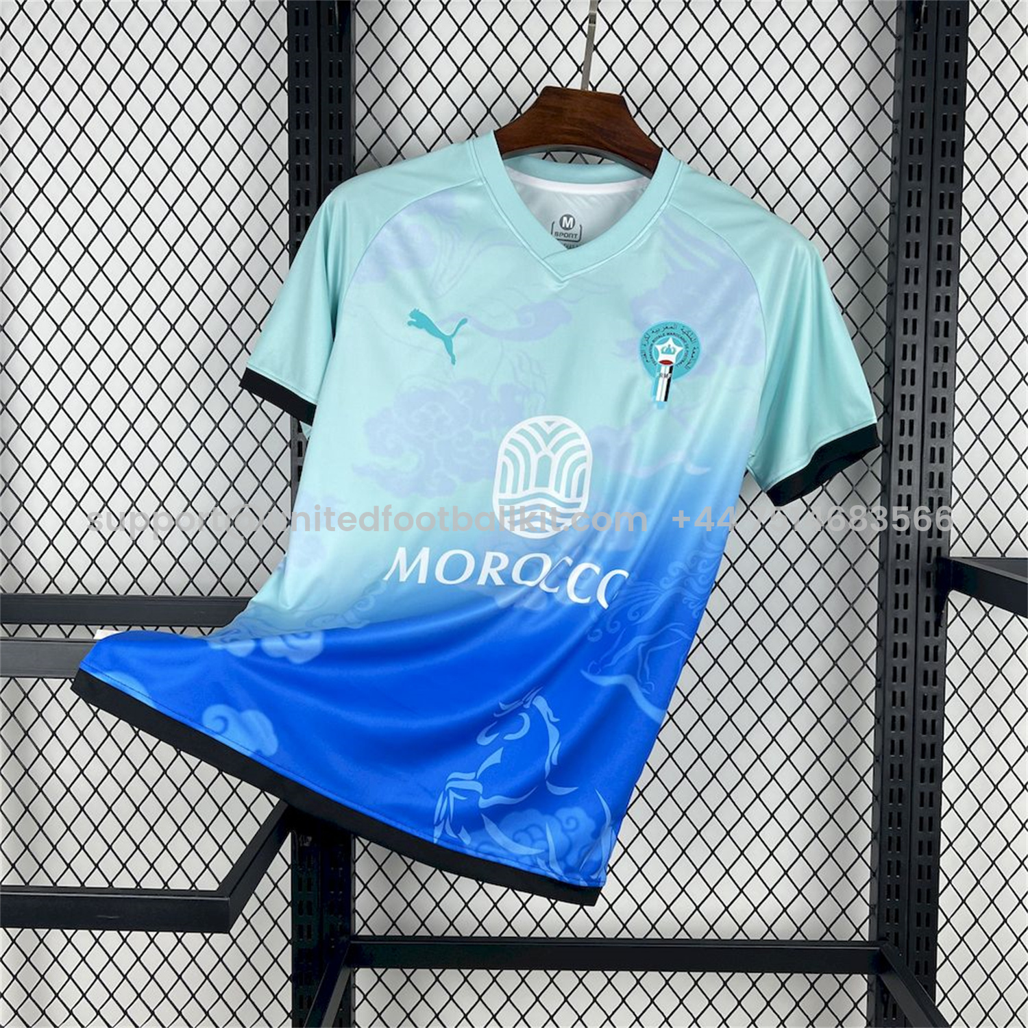 Unitedfootballkit.com | Morocco 25-26 Blue Gradient Auspicious Cloud Pattern Special Jersey - Fans Version -Customize Name, Number and Patch | Worldwide Shipping