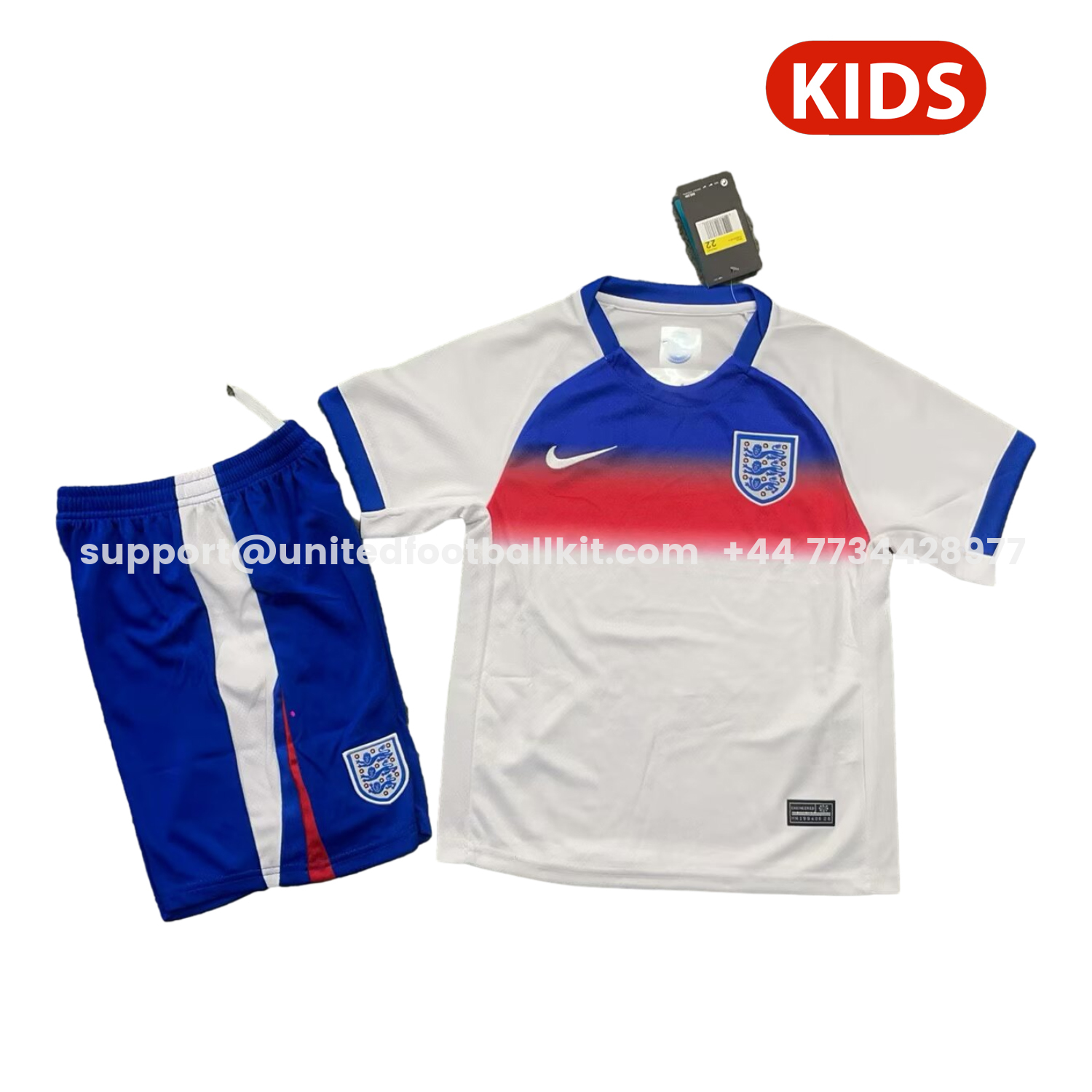 Unitedfootballkit.com | England 2026 Home Kids Kit -Customize Name, Number and Patch | Worldwide Shipping