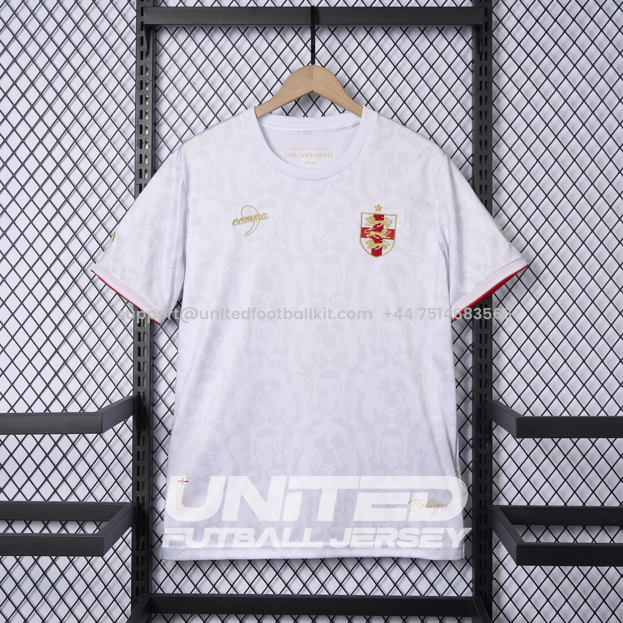 Unitedfootballkit.com | England 2024-25 COMMA White Special Edition Jersey - Fans Version -Customize Name, Number and Patch | Worldwide Shipping