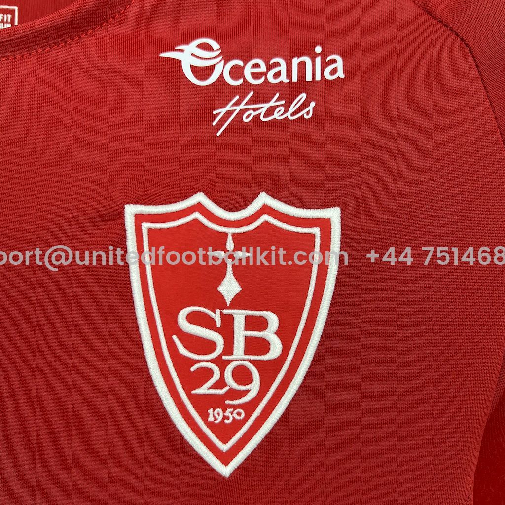 Unitedfootballkit.com | Stade Brestois 24-25 Home Jersey - Fans Version -Customize Name, Number and Patch | Worldwide Shipping