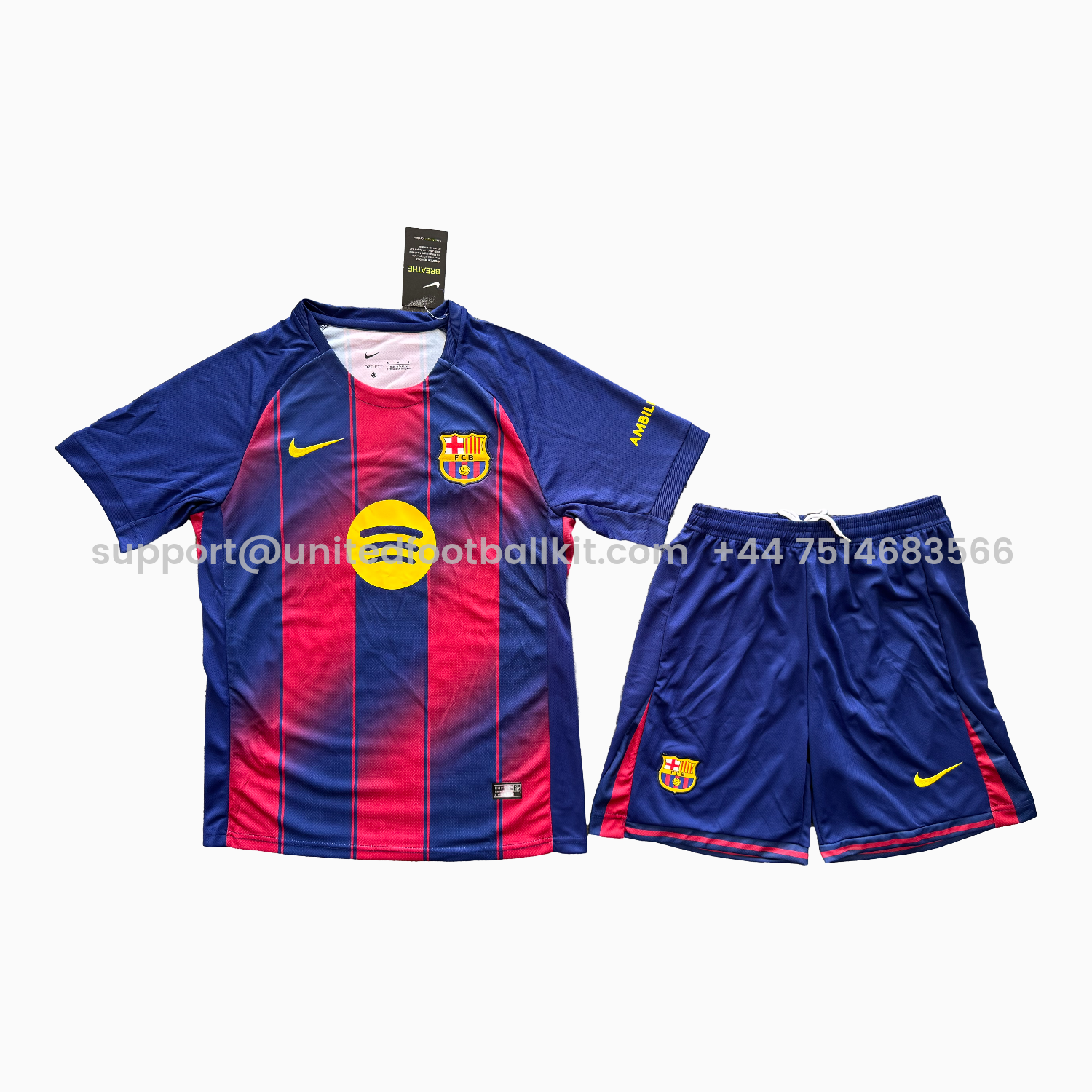 Unitedfootballkit.com | Barcelona 25-26 Home Men's Adult Jersey Set - Fans Version -Customize Name, Number and Patch | Worldwide Shipping