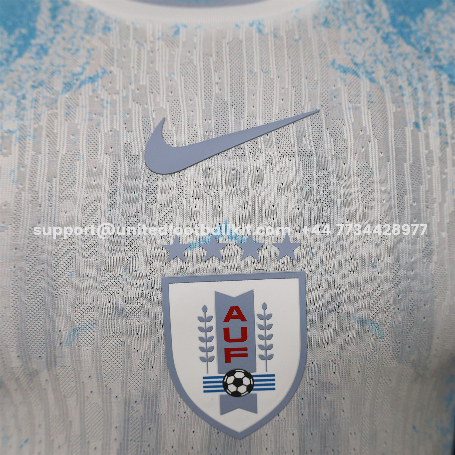 Unitedfootballkit.com | Uruguay 2026 White With Blue Special Jersey - Player Version -Customize Name, Number and Patch | Worldwide Shipping