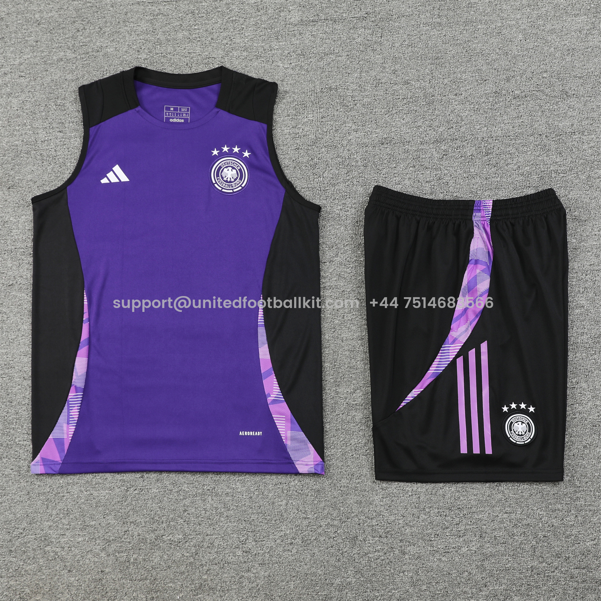 Unitedfootballkit.com | Germany 24-25 Training Vest Suit - Purple -Customize Name, Number and Patch | Worldwide Shipping