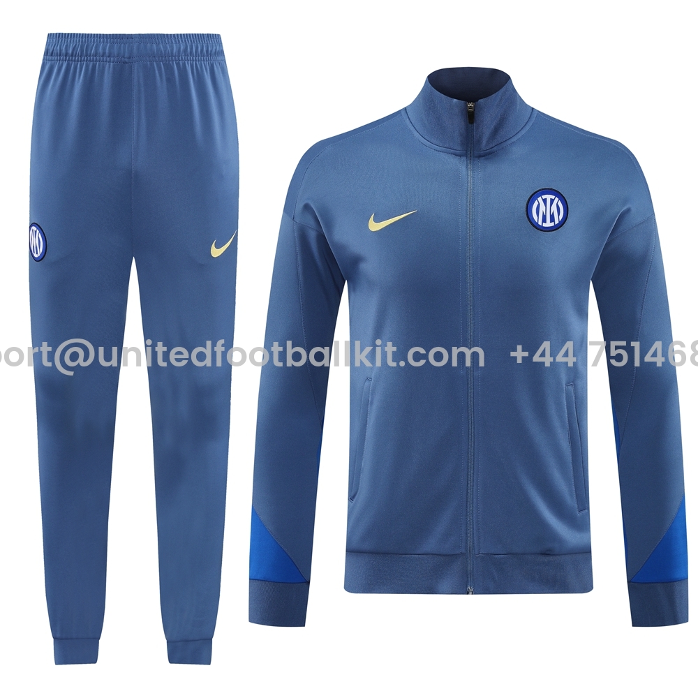 Unitedfootballkit.com | Inter Milan 24-25 Jacket Training Tracksuit - Light Blue -Customize Name, Number and Patch | Worldwide Shipping