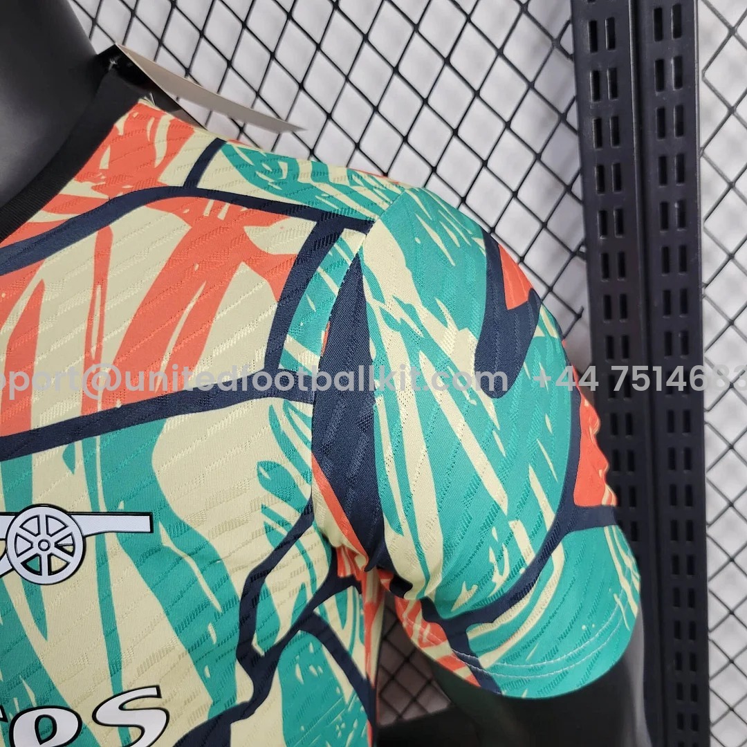 Unitedfootballkit.com | Arsenal 24-25 Red Green Pre-match Jersey - Player Version -Customize Name, Number and Patch | Worldwide Shipping