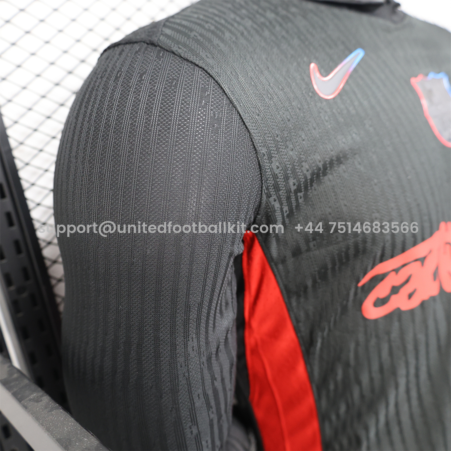 Unitedfootballkit.com | Barcelona x Travis Scott 24-25 Away Black Long Sleeves Jersey - Player Version -Customize Name, Number and Patch | Worldwide Shipping