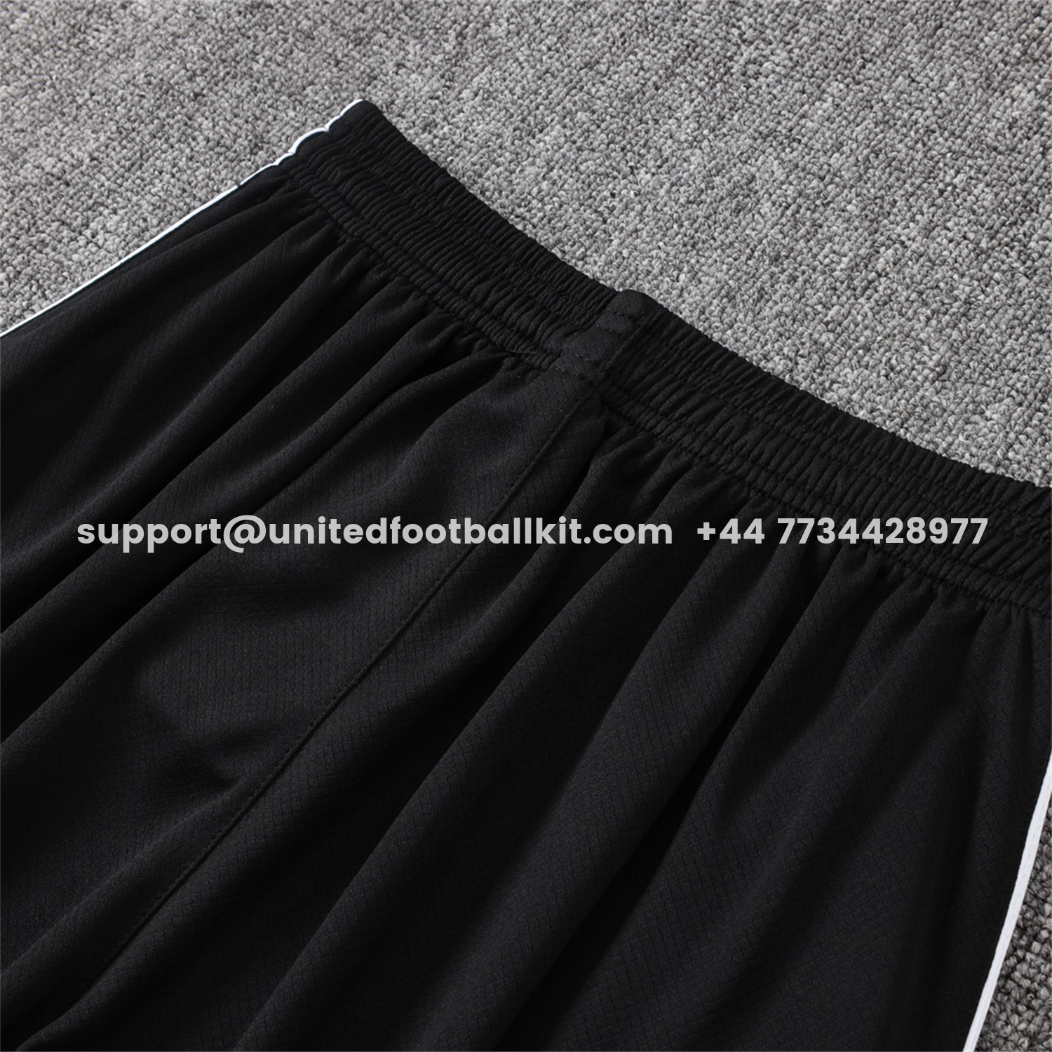 Unitedfootballkit.com | Paris Saint-Germain PSG 26-27 Short-Sleeve Training Set - White Border Black Top & Shorts -Customize Name, Number and Patch | Worldwide Shipping