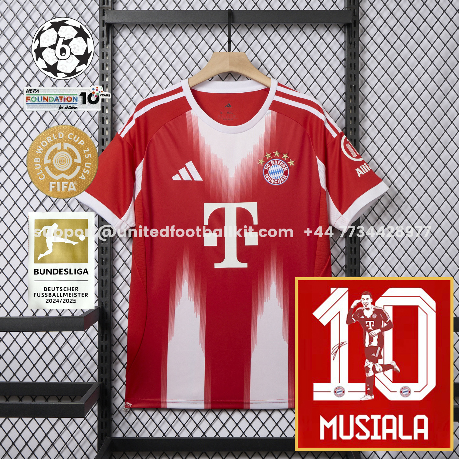 Unitedfootballkit.com | Bayern Munich 25-26 Home Musiala Limited Edition Jersey - Fans Version -Customize Name, Number and Patch | Worldwide Shipping