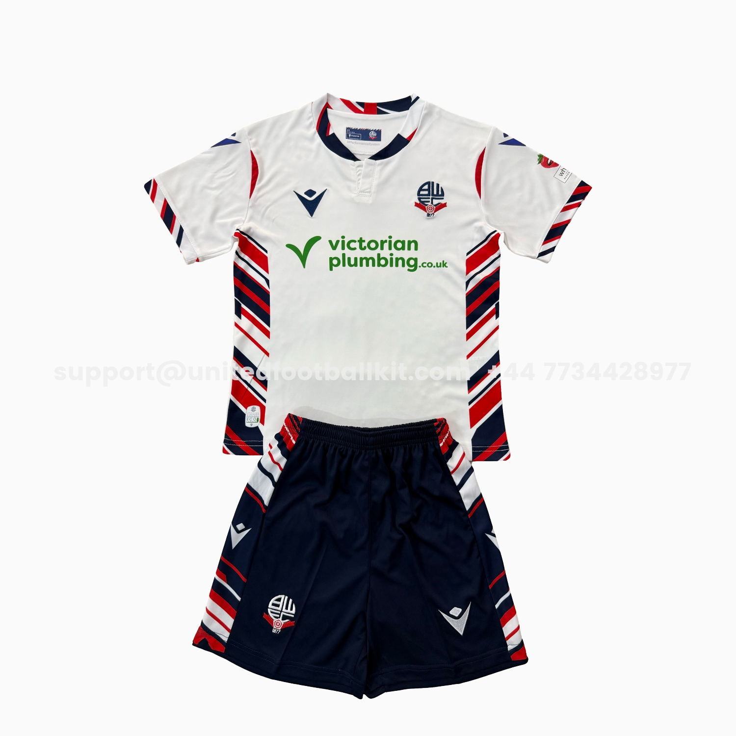 Unitedfootballkit.com | Bolton Wanderers 25-26 Home Men's Adult Jersey Set - Fans Version -Customize Name, Number and Patch | Worldwide Shipping