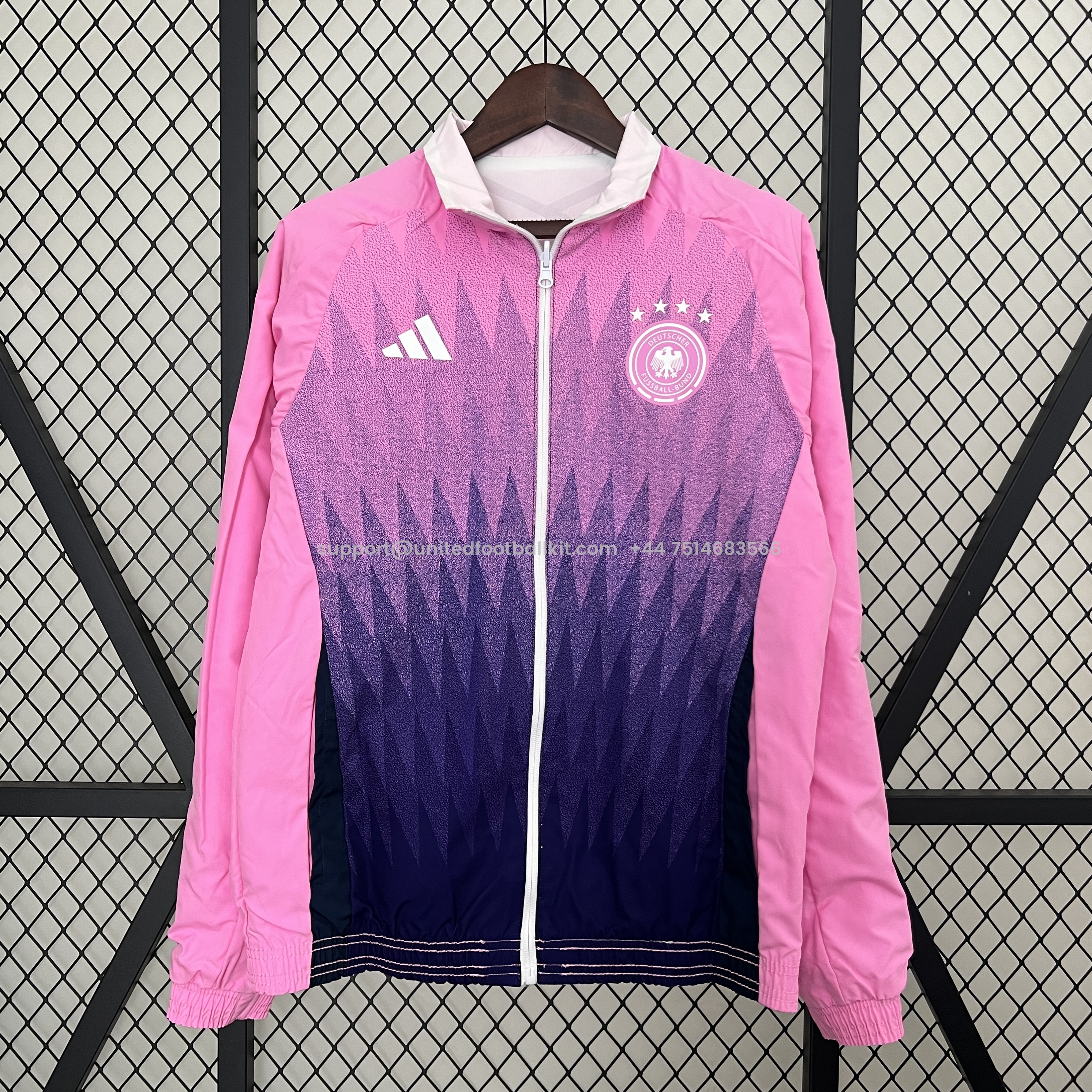 Unitedfootballkit.com | Germany 2024 Double Sided Reversible Windbreaker - Purple & White -Customize Name, Number and Patch | Worldwide Shipping