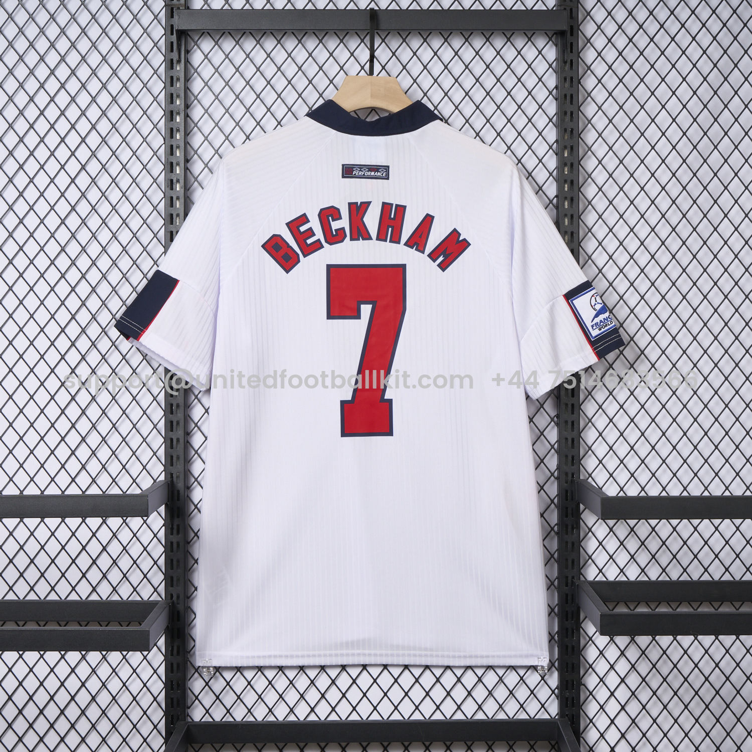 Unitedfootballkit.com | Retro England 1998 Home Jersey -Customize Name, Number and Patch | Worldwide Shipping