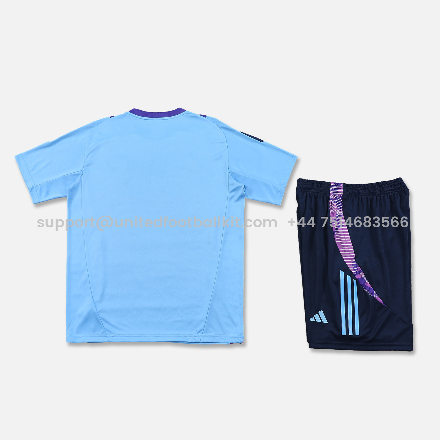 Unitedfootballkit.com | Argentina 24-25 Short-Sleeve Training Set - Blue Top & Deep Blue Shorts -Customize Name, Number and Patch | Worldwide Shipping