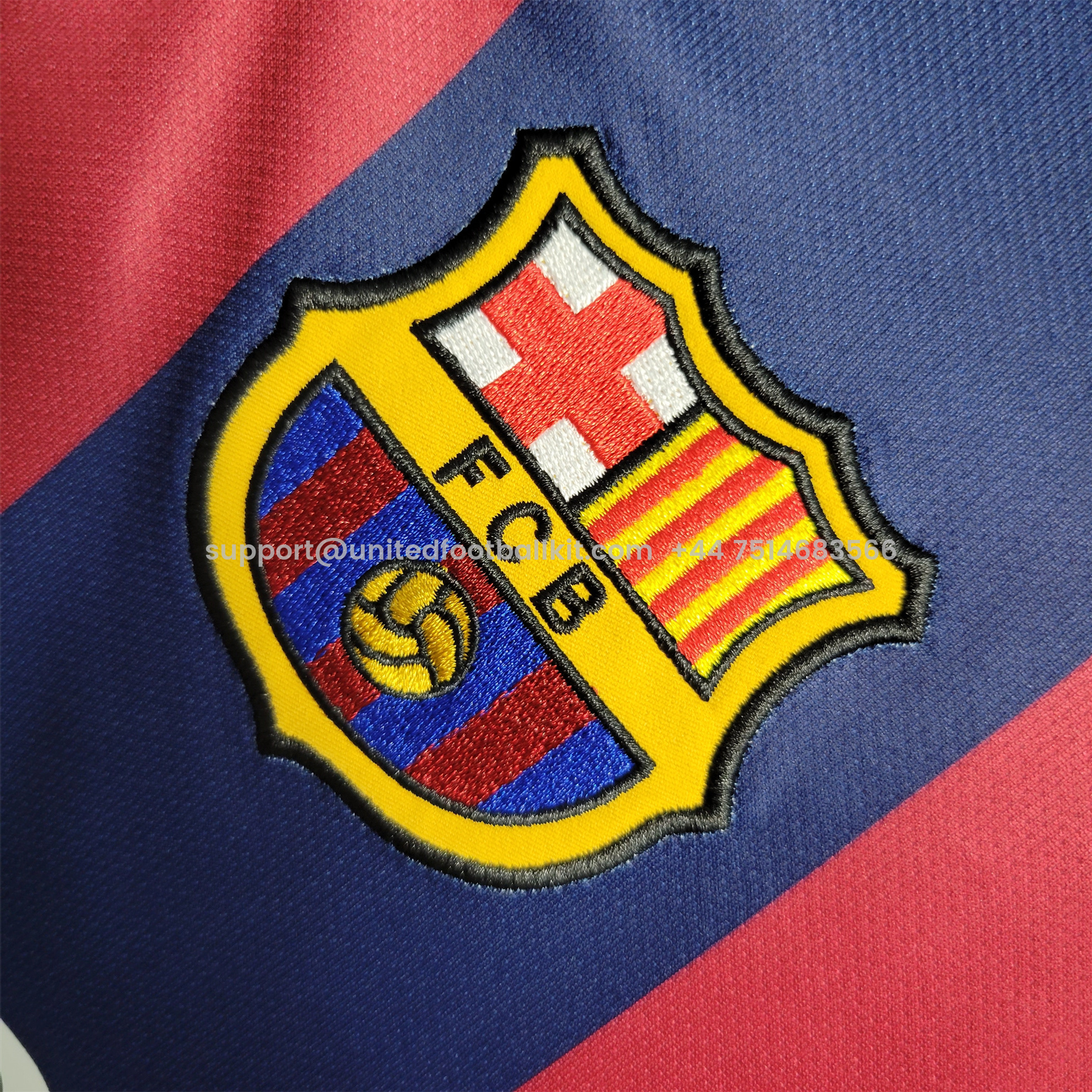 Unitedfootballkit.com | Retro Barcelona 14-15 Home Stadium Long Sleeve Jersey -Customize Name, Number and Patch | Worldwide Shipping