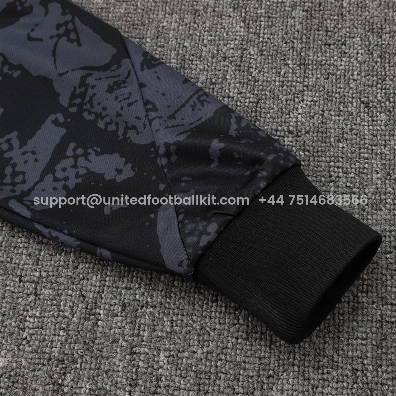 Unitedfootballkit.com | Corinthians 25-26 Jacket Training Tracksuit - Black and Gray Pattern Jackets & Black Pants -Customize Name, Number and Patch | Worldwide Shipping