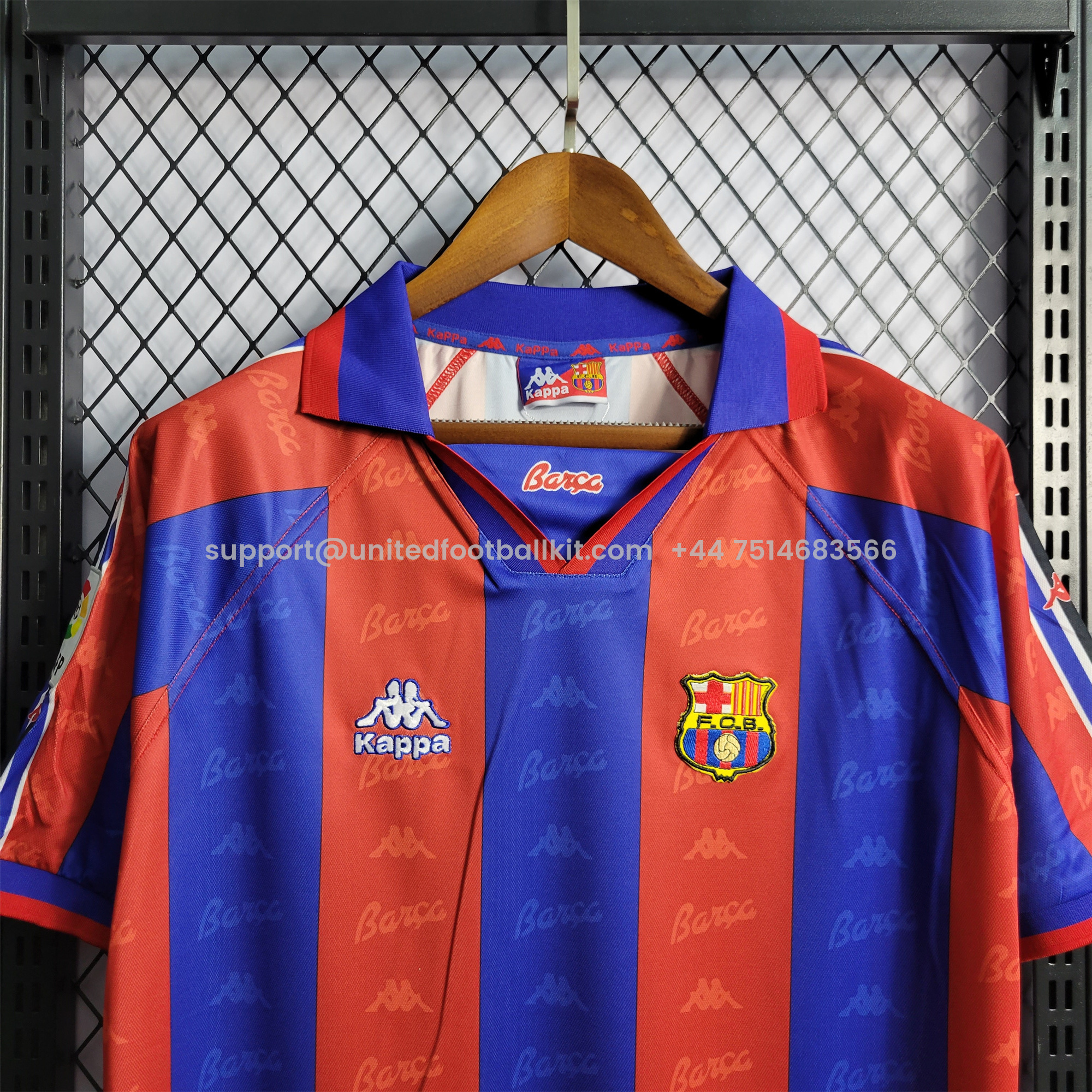 Unitedfootballkit.com | Retro Barcelona 96-97 Home Stadium Jersey -Customize Name, Number and Patch | Worldwide Shipping