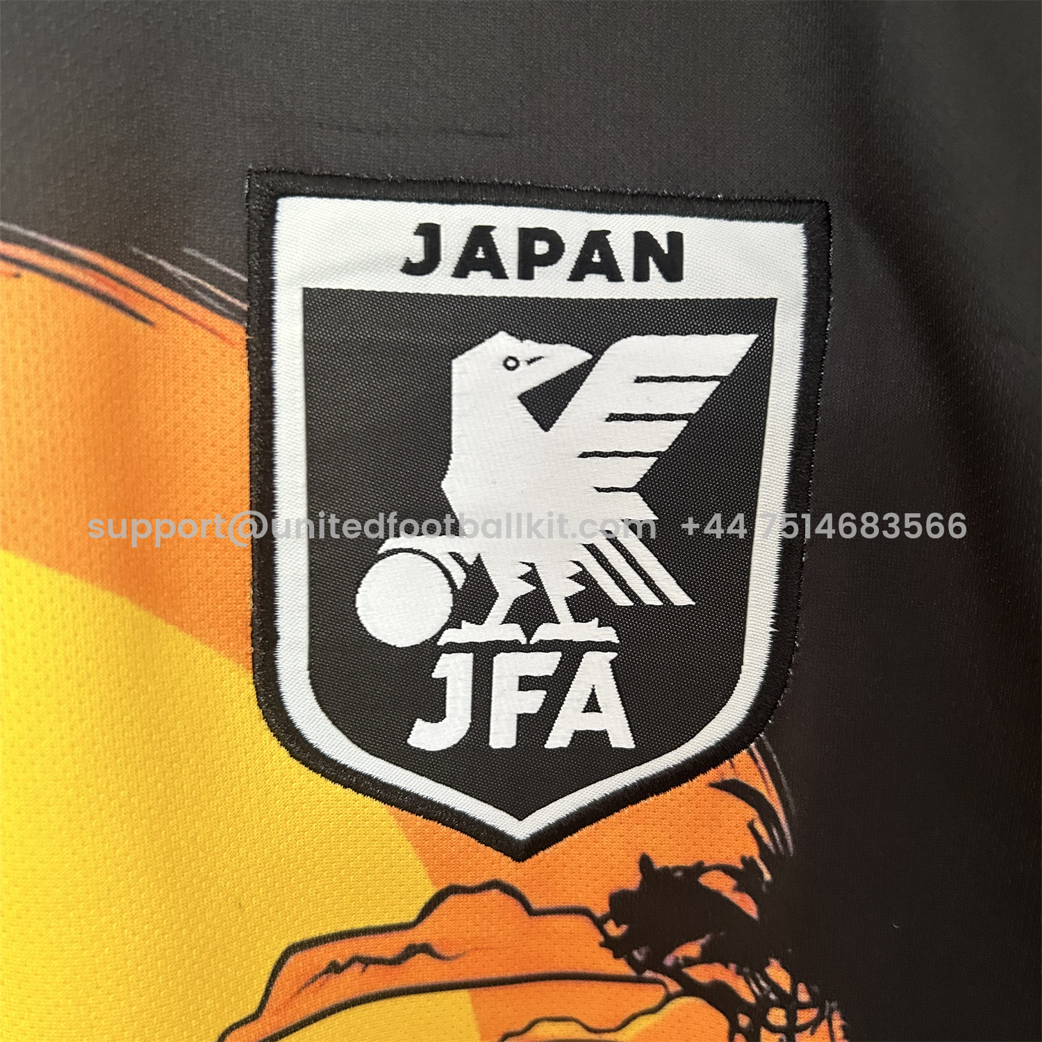 Unitedfootballkit.com | Japan 25-26 Flowing Water In Front Of The Temple At Sunset Black Special Jersey - Fans Version -Customize Name, Number and Patch | Worldwide Shipping