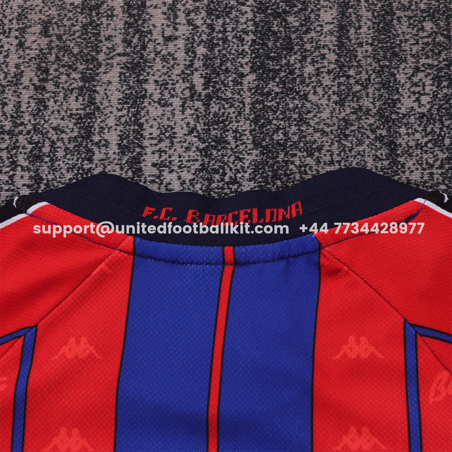 Unitedfootballkit.com | Retro Barcelona 1997-98 Home Kids Kit -Customize Name, Number and Patch | Worldwide Shipping