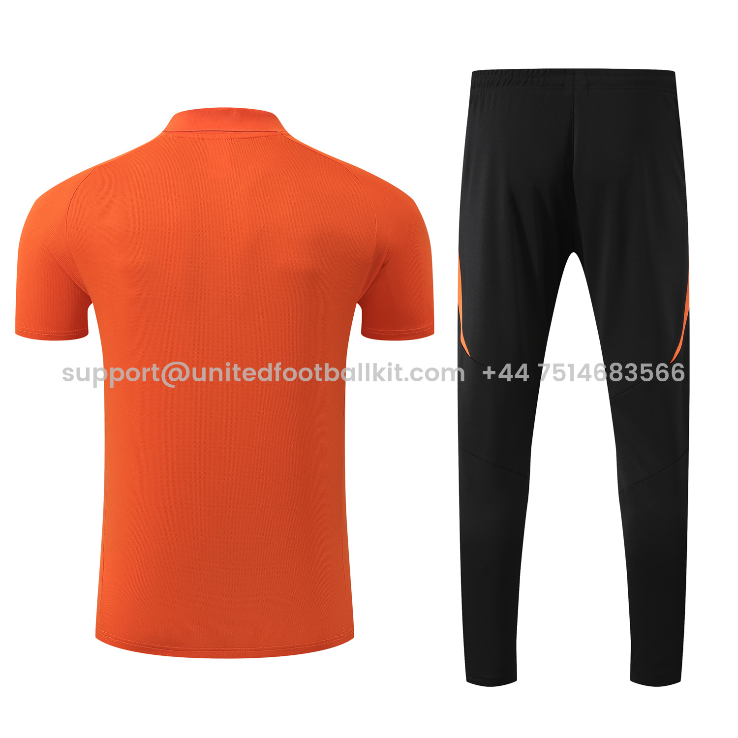 Unitedfootballkit.com | Colombia 25-26 POLO Short-Sleeve Training Set - Orange Top and Black Pants -Customize Name, Number and Patch | Worldwide Shipping