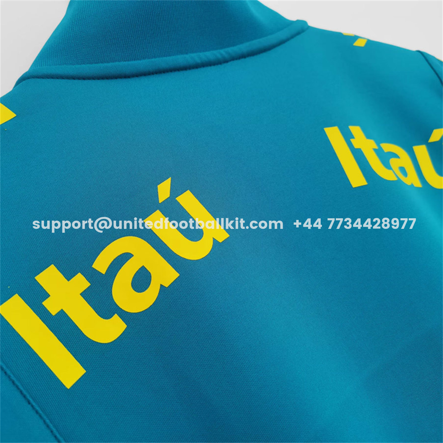 Unitedfootballkit.com | Retro Brazil 2022 Lake Blue Windbreaker -Customize Name, Number and Patch | Worldwide Shipping