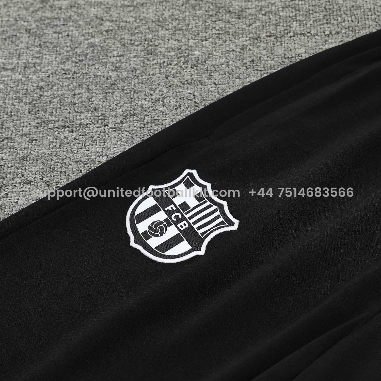 Unitedfootballkit.com | Barcelona 24-25 Training Hoodie Set - Black Hoodie and Black Pants -Customize Name, Number and Patch | Worldwide Shipping